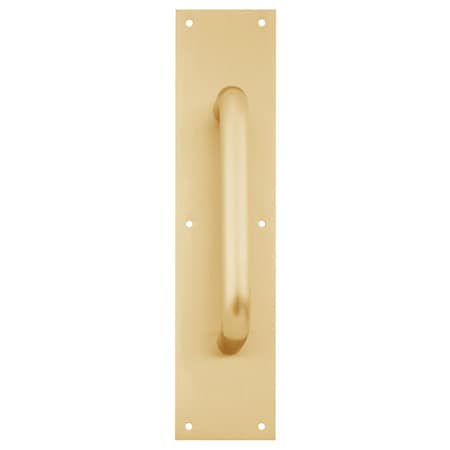 Ives Pull Plate, 8-in CTC, 3/4-in Diameter, 1-1/2-in Clearance, 4-in x 16-in, Bright Brass 8302-8 US3 4X16